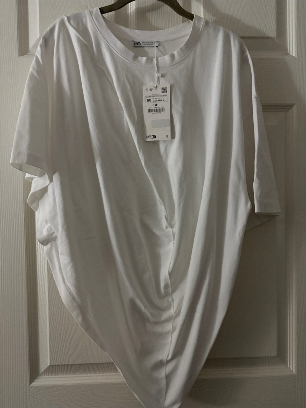 Zara Men's White Short Sleeve Crew Neck Tee